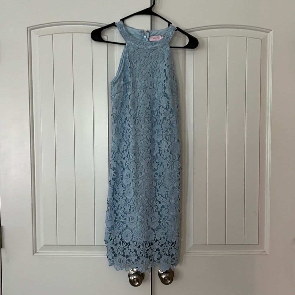 Pink Lily Halter lace, lined dress